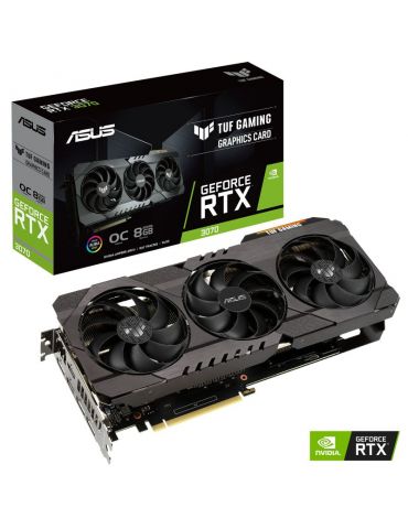 Placa video asus nvidia geforce rtx 3070 oc 8 gb gddr6 256 biti pci express 4.0 x 16 hdmi x 2 displayport x 3 sistem racire aer 