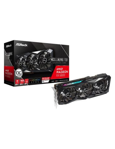 Placa video asrock amd radeon rx 6800 challenger pro 16g oc 16 gb gddr6 256 biti pci express 4.0 x 16 hdmi displayport x 3 siste