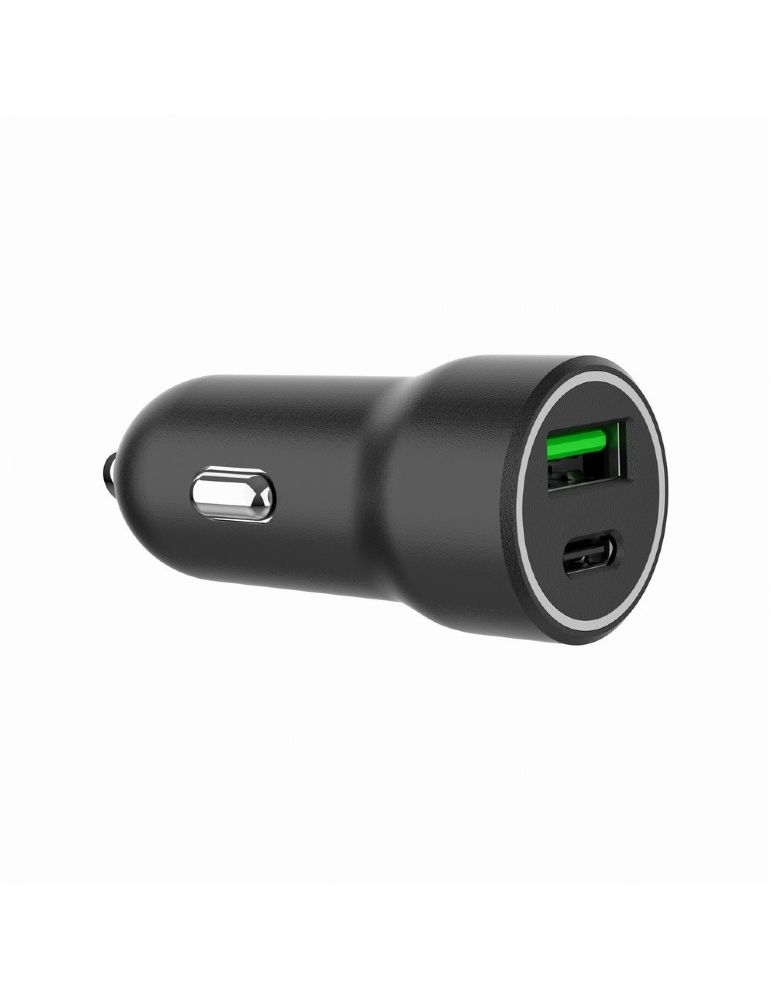 car buffer Gembird 2-port usb car fast charger type-c pd 20w black