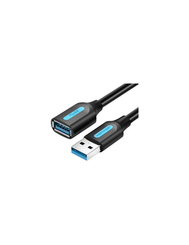 Vention Cablu usb prelungitor vention usb 3.2 gen 1 (t) la usb 3.2 gen 1 (m) 1.5m rata transfer 5 gbps invelis pvc negru cbhbg (timbr