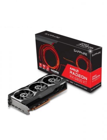 Placa video  sapphire amd radeon rx 6800 xt 16 gb gddr6 256 biti pci express 4.0 x 16 hdmi displayport usb type c sistem racire 