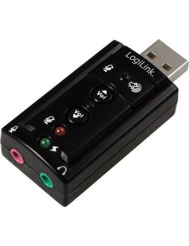 Placa de sunet logilink extern 7.1 interfata usb 2.0 conectori 3.5 mm jack ua0078 (include tv 0.18lei) Logilink - 1 - Tik.ro