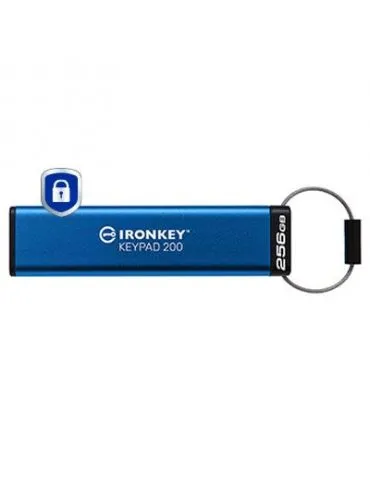 Kingston Technology IronKey Keypad 200 memorii flash USB 256 Giga Bites USB Tip-A 3.2 Gen 1 (3.1 Gen 1) Albastru - Tik.ro