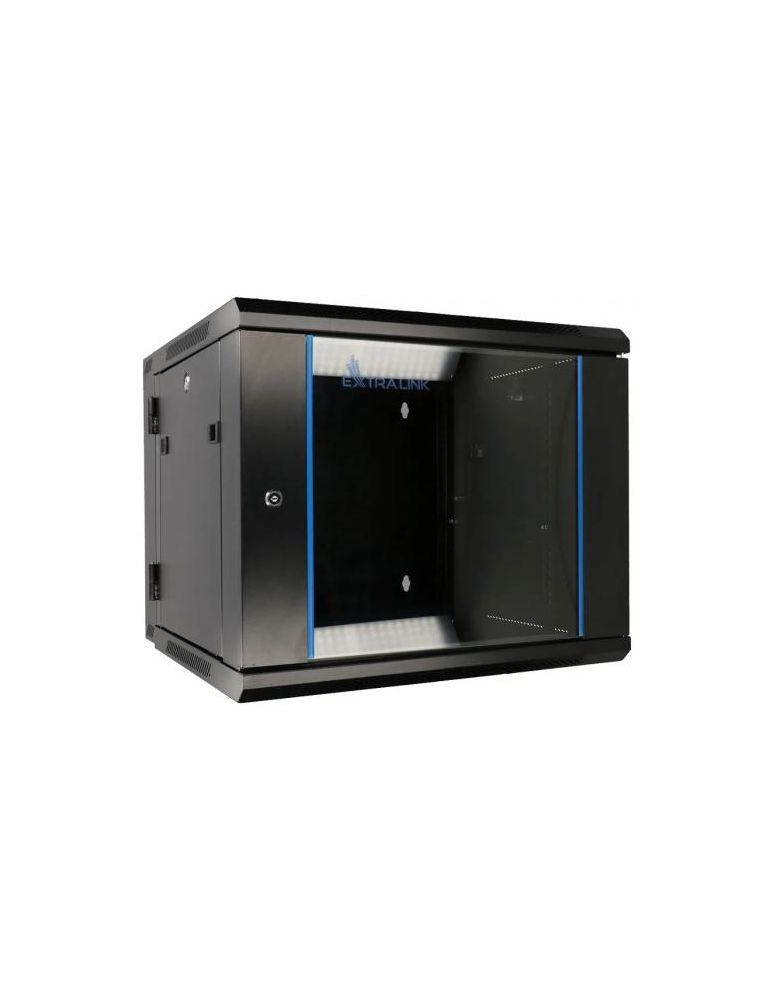 Extralink 12u 600x600 azh wall-mounted rackmount cabinet swing type black ex.12905