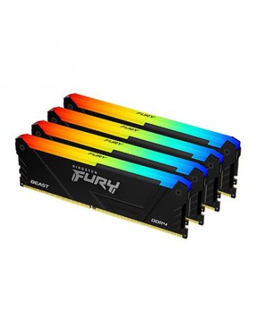 Kingston Technology FURY Beast RGB module de memorie 64 Giga Bites 4 x 16 Giga Bites DDR4 3200 MT s - Tik.ro