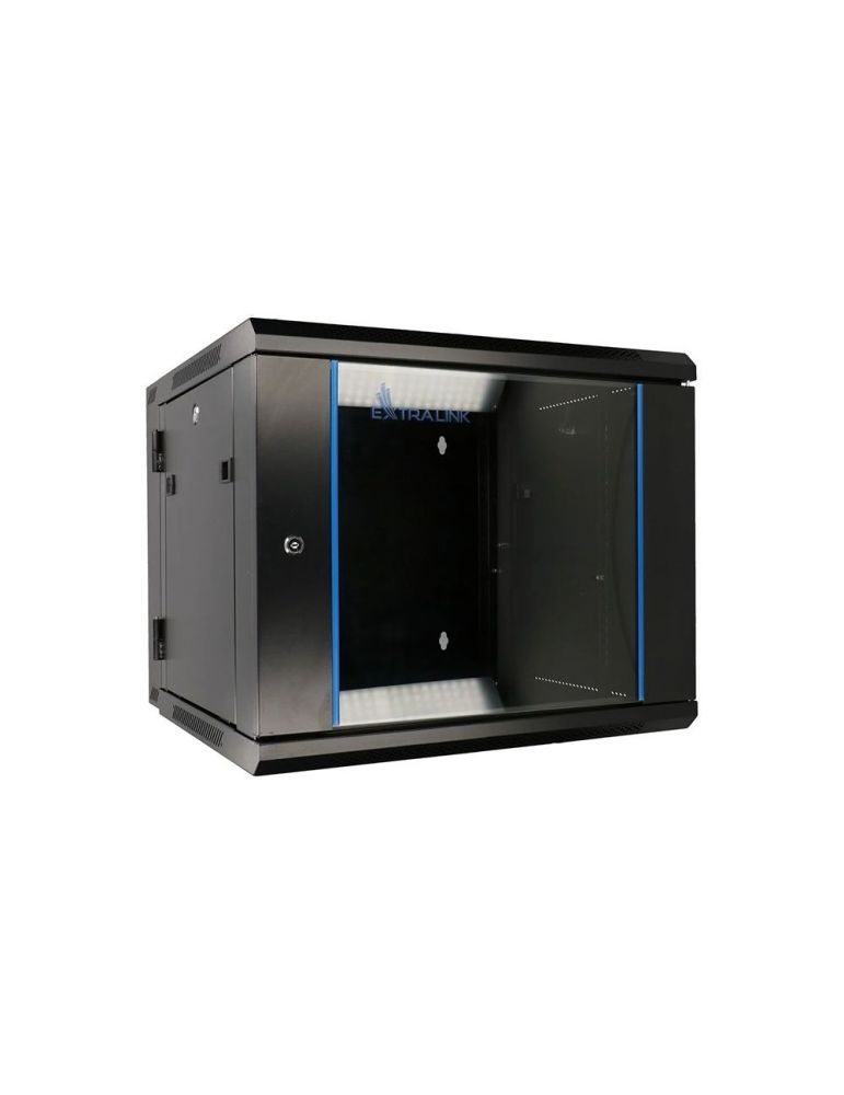 Cabinete extralink extralink 9u 600x600 azh wall-mounted rackmount cabinet swing type blackex.12943