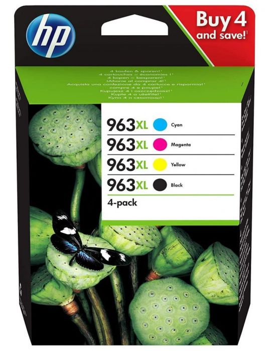 HP 963XL 4-pack High Yield Black/Cyan/Magenta/Yellow Original Ink Cartridges cartușe cu cerneală 4 buc. Productivitate Înaltă Hp