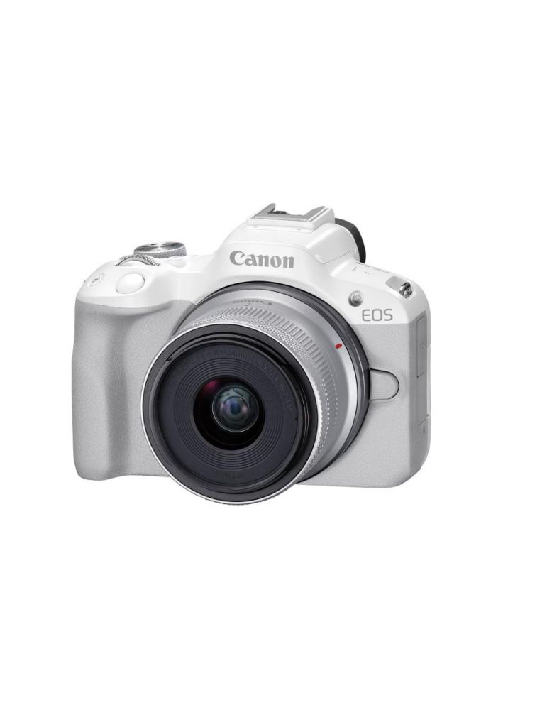 Aparat foto canon eos r50 white kit + obiectiv rf-s18-45mm
