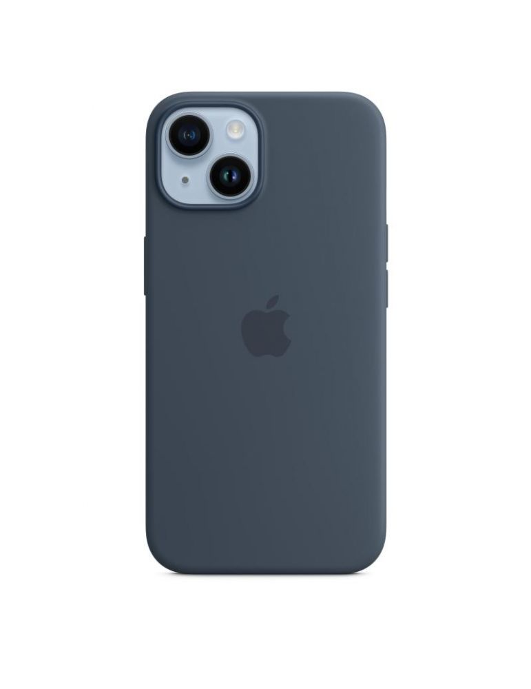 Iphone 14 silicone case with magsafe - storm blue