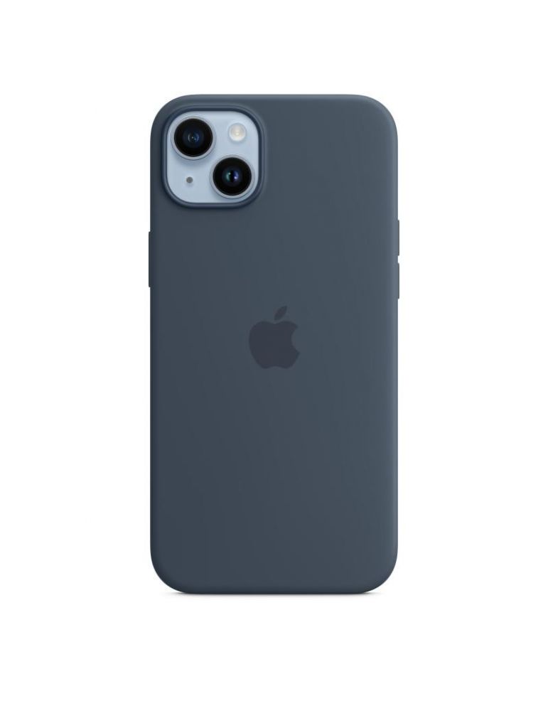 Iphone 14 plus silicone case with magsafe - storm blue