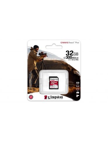 Kingston Technology Canvas React Plus 32 Giga Bites SD UHS-II Clasa 10