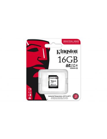 Kingston Technology Industrial 16 Giga Bites SDHC UHS-I Clasa 10