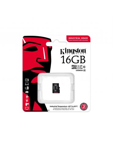 Kingston Technology Industrial 16 Giga Bites MicroSDHC UHS-I Clasa 10
