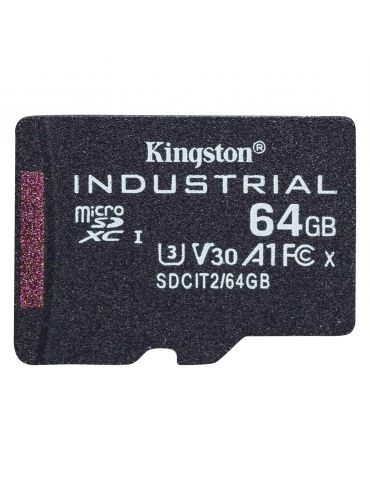 Kingston Technology Industrial 64 Giga Bites MicroSDXC UHS-I Clasa 10 - Tik.ro