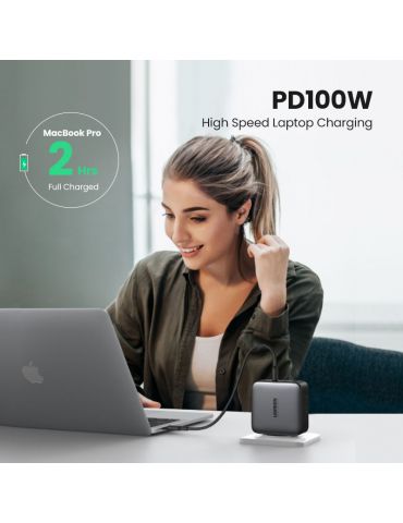 Ugreen 40747 încărcătoare pentru dispozitive mobile Universală Negru AC Încărcare rapidă De interior