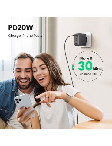 Ugreen 40747 încărcătoare pentru dispozitive mobile Universală Negru AC Încărcare rapidă De interior