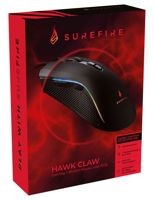 SureFire Hawk Claw mouse-uri Gaming Mâna dreaptă USB Tip-A Optice 6400 DPI