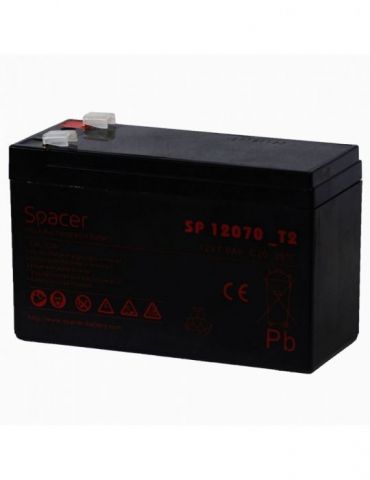Acumulator ups spacer 12v / 7ah dimensiuni: 151x66x96mm inaltime+terminal: 102mm terminal f2(t2) sp-bat-12v7ah (include tv 0.5 l - Tik.ro