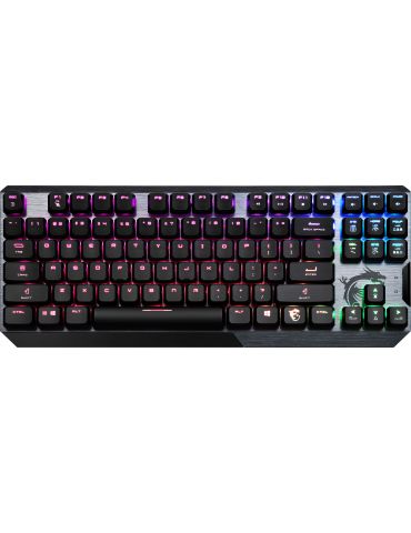 MSI VIGOR GK50 LOW PROFILE TKL US tastaturi Gaming USB QWERTY Engleză SUA Negru - Tik.ro