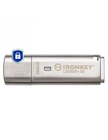 Kingston Technology IronKey Locker+ 50 memorii flash USB 256 Giga Bites USB Tip-A 3.2 Gen 1 (3.1 Gen 1) Argint - Tik.ro