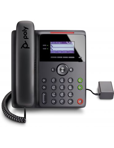 Poly Edge B10 IP Phone with Power Supply PRC telefoane IP Negru 2 linii LCD - Tik.ro