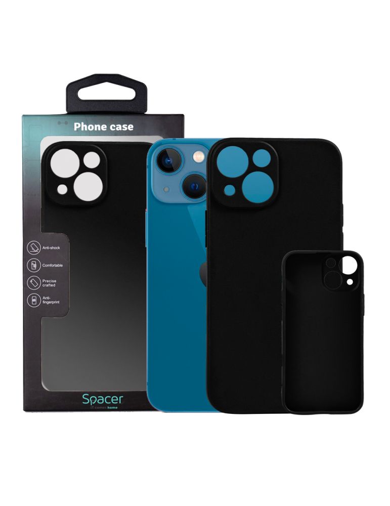 Husa smartphone spacer pentru iphone 13 mini grosime 1.5mm material flexibil tpu negru sppc-ap-ip13m-tpu