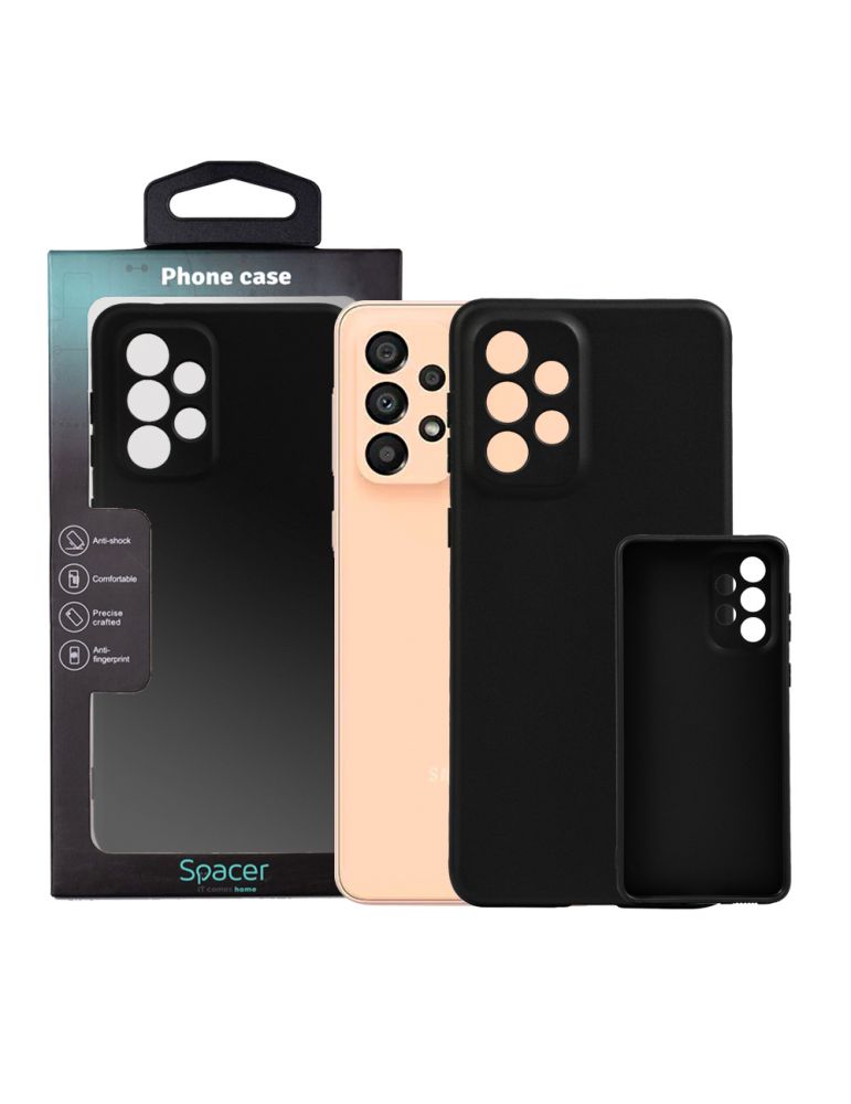 Husa smartphone spacer pentru samsung galaxy a33 grosime 1.5mm material flexibil tpu negru sppc-sm-gx-a33-tpu