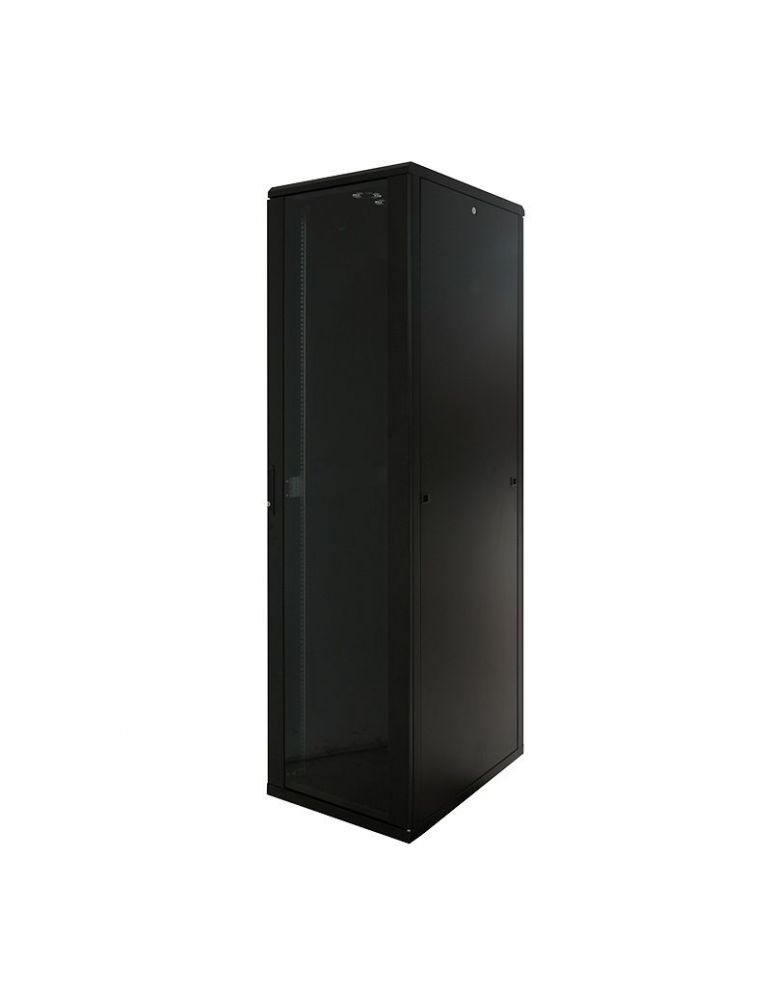 Rack de podea Logilink, 22U, 600 x 800, usa sticla, negru