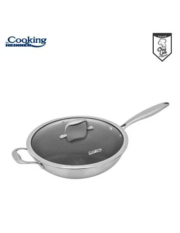 Tigaie wok inox+capac... - Tik.ro