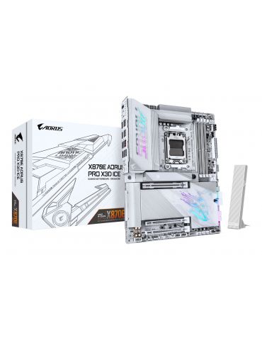 GIGABYTE X870E AORUS PRO X3D ICE AMD X870E Mufă AM5 ATX - Tik.ro
