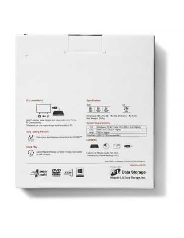Hitachi-LG Slim Portable DVD-Writer unități optice DVD±RW Negru Hitachi-lg - 7