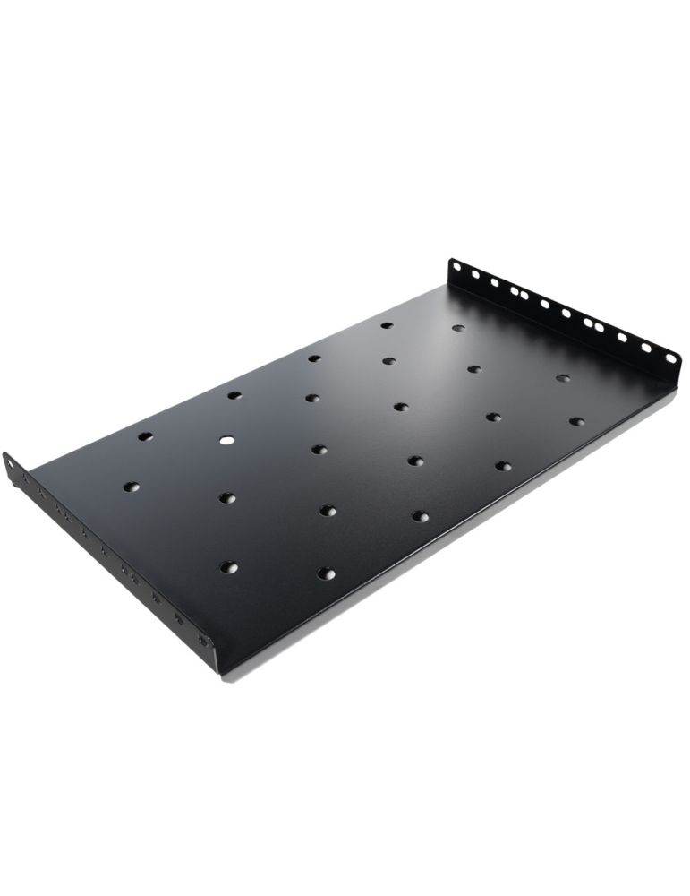 Replacement Shelves Raft fix spacer 1u pentru rack 19 adancime 300mm sarcina maxima 25kg vopsea antistatic otel 0.8mm black spsf-1u300-bk-02