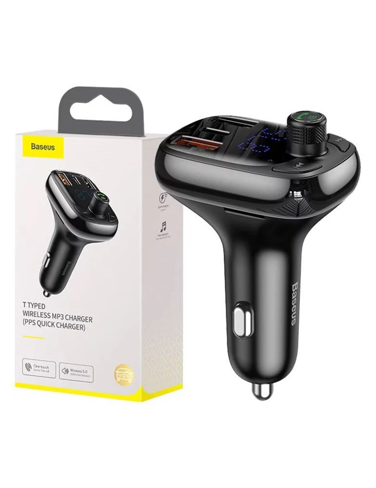 Modulator auto fm baseus os-baseus t shaped s-13 bluetooth 5.0 12-24v frecventa modulator 875-108 mhz format mp3/wav/flac/ape