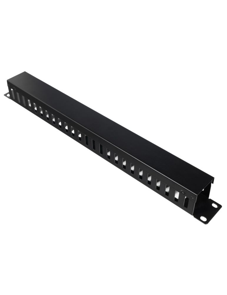 Cable Trays Panou gestionare cabluri spacer tip masca orizontala perforata 19 inch 1u 1mm negru spcm-1u-bk-02