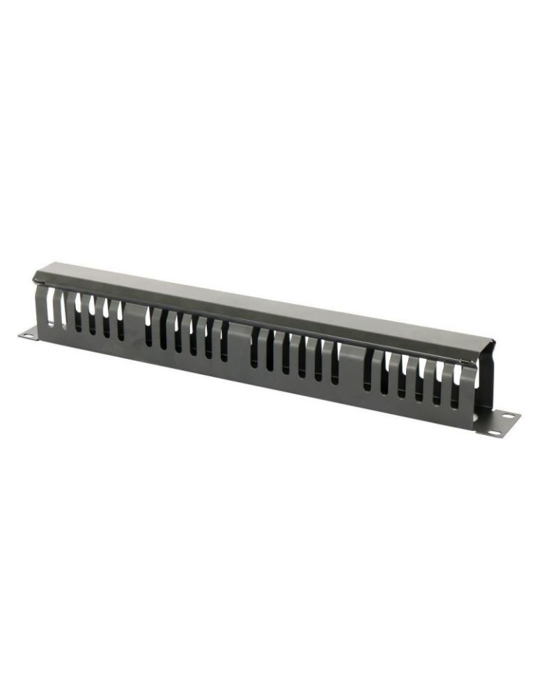Ghidaj patchcord-uri metalic cu capac (organizator cabluri rack) 1u negru - dateup 9801130601