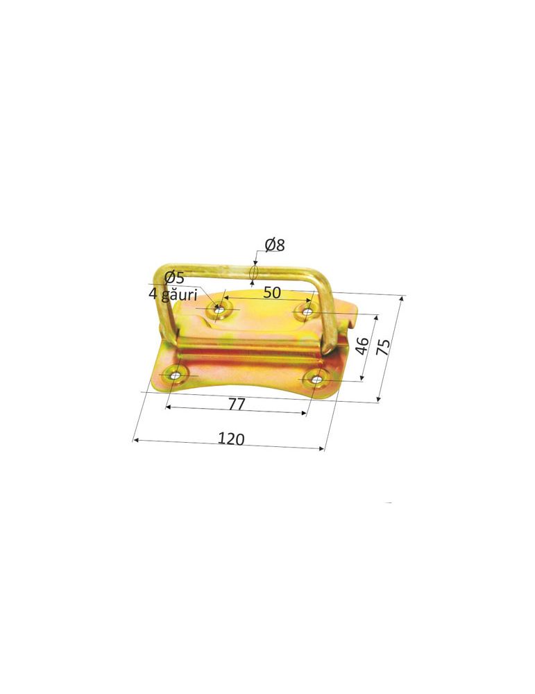 MANER MOBIL APLICAT CU SUPORT DREPT 75X120MM / 50MM
