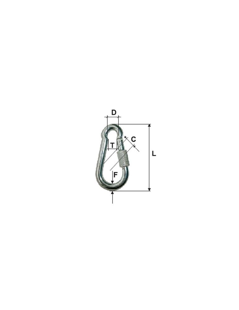 CARABINA ZINCATA CU FILET 10MM / 13MM/12/15MMX100MM