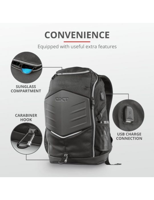 Rucsac trust gxt 1255 outlaw gaming backpack 15.6 black  
specifications Trust - 1