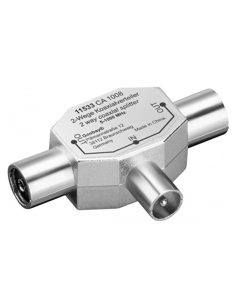 Adaptor metalic 2x coax mama - coax tata, set 10 bucati, Goobay