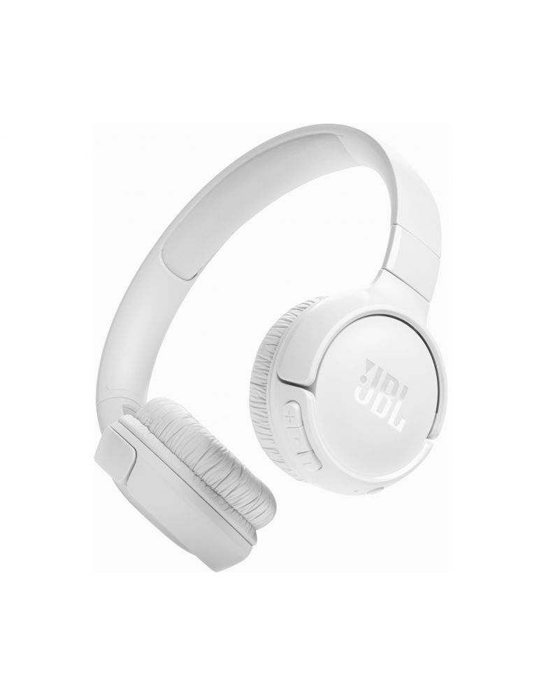 Casti Bluetooth On-Ear JBL TUNE 525BT, microfon, redare pana la 57 ore, alb