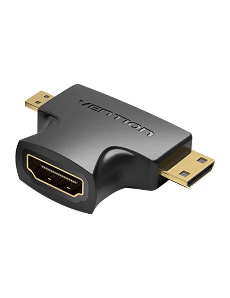 contor bidirectional trifazat ADAPTOR video Vention, HDMI(M) la miniHDMI (T) si microHDMI (T) - bidirectional, , rezolutie 1080p la 60Hz, PVC, negru, "AGFB0"