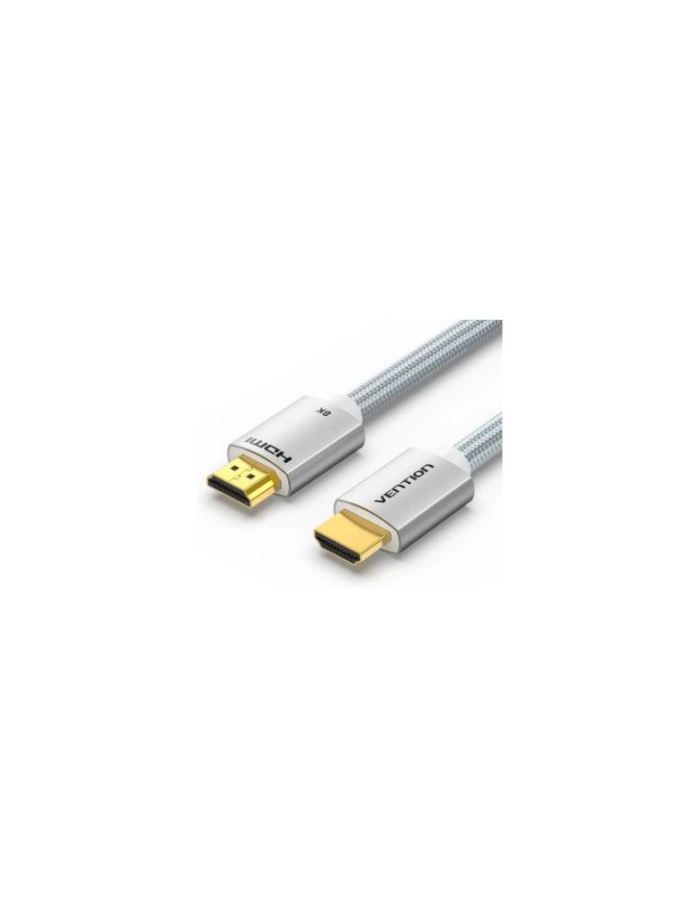 Audio & Video Cables CABLU video Vention, HDMI(T) la HDMI(T), 1.5m, rezolutie 8K la 60Hz/4K la 120Hz, PVC si braided, argintiu, "ALCIG" - 6922794754