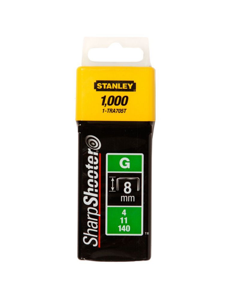 Stanley 1-TRA705T, capse 5/16 " pentru aplicatii profesionale, 8mm, 1000 buc tip G 4/11/140, blister