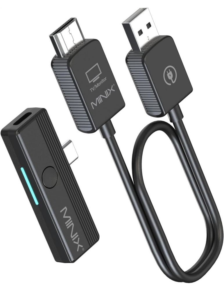 Transmitator si Receptor HDMI Wireless Minix C1 Plus, Full HD 1080P, USB-C, pana la 50m, negru