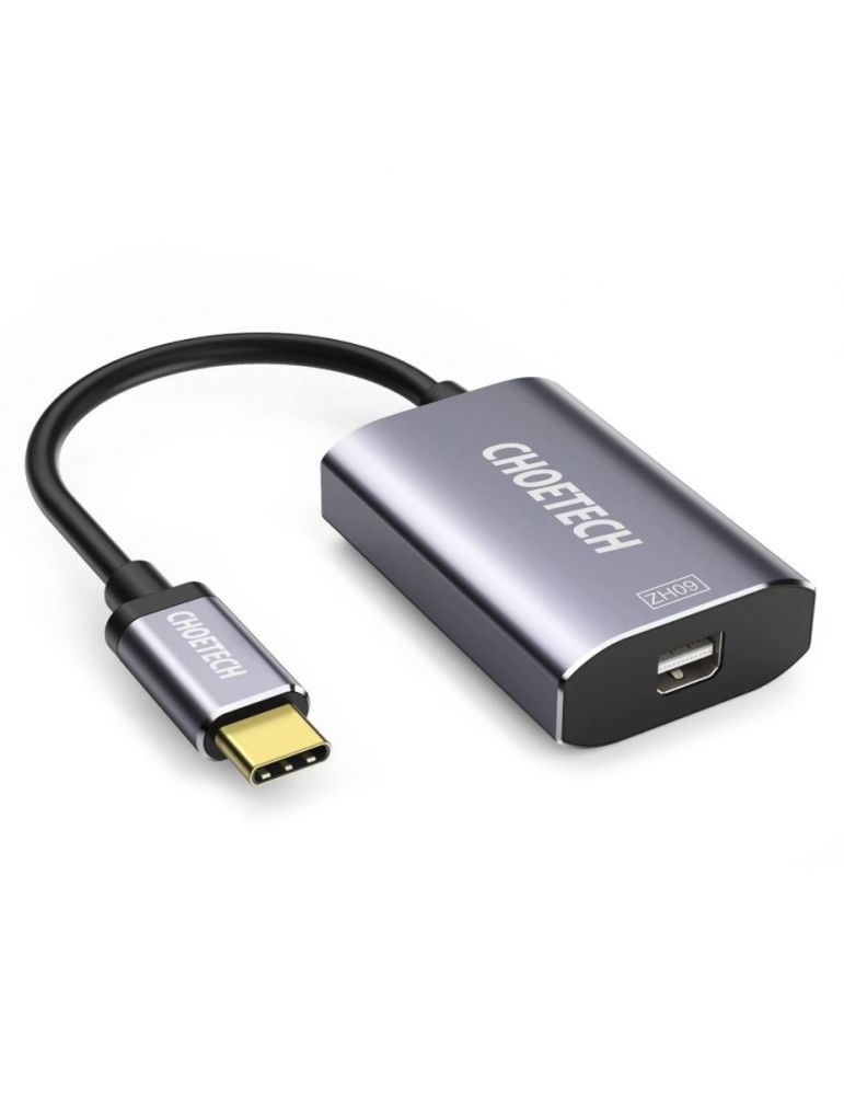 Adaptor USB-C tata - Mini Displayport mama Choetech M06, PD 60W, 4K60Hz, 0.2m, gri