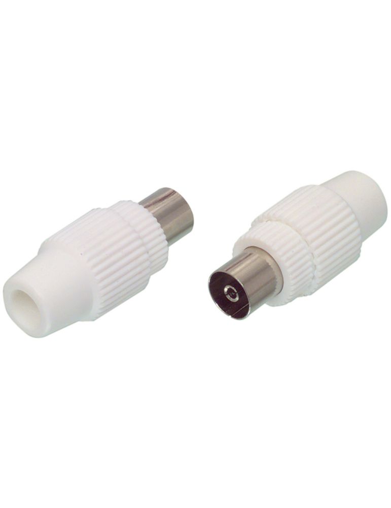 Conector coaxial mama plastic, set 100 bucati, Well