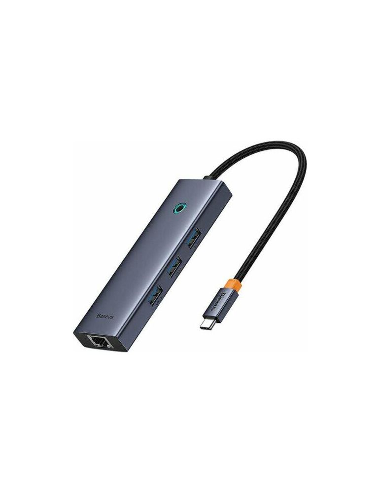 Baseus DOCKING STATION Baseus UltraJoy 6 in 1, input USB Type-C, output HDMI4K@60Hz x 1, USB3.0 x 3, PD x 1, RJ45 x 1, gri "B0005280781