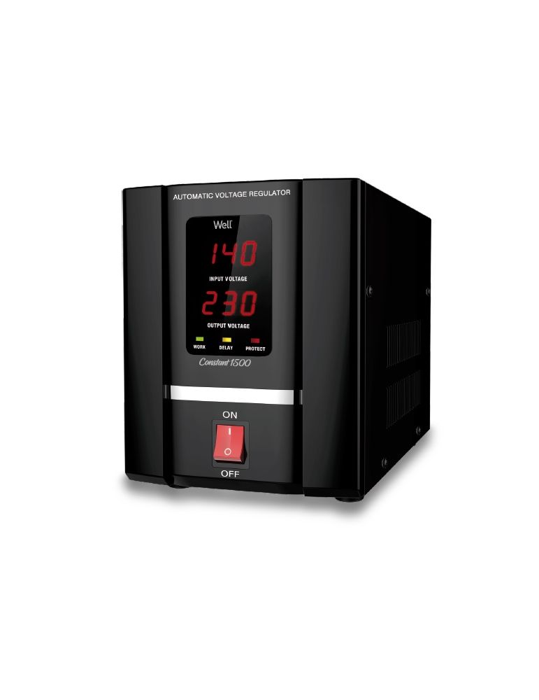 Stabilizator automat de tensiune Well Constant 1500VA/900W cu servo motor, reconditionat