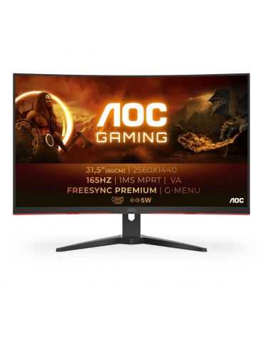 AOC G2 CQ32G2SE/BK LED display 80 cm (31.5") 2560 x 1440 Pixel 2K Ultra HD Negru, Roşu Aoc - 2