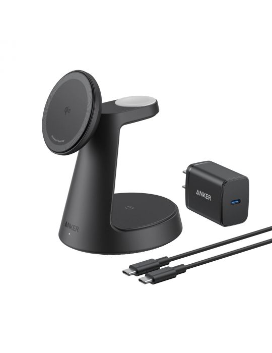 Anker MagGo Căști, Smartphone, Ceas smart Negru USB Încărcare fără fir Încărcare rapidă De interior